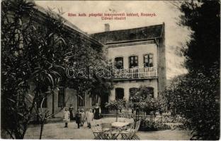 1915 Rozsnyó, Roznava; Római katolikus püspöki leánynevelő intézet, udvar / Catholic girls' institute, school, courtyard (ázott / wet damage)