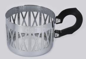 6 darabos retro fém pohártartó, eredeti dobozában