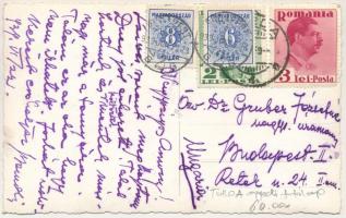 1939 Torda, Turda; tér, templom, Tunel étterem, gyógyszertár, Balogh üzlete, automobilok / square, c...