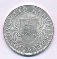 Szlovákia 1944. 10K Ag "Templom kereszttel - Pribina gróf" T:AU,XF Slovakia 1944. 10 Korun Ag "Church with cross - Prince Pribina" C:AU,XF Krause KM#9.1