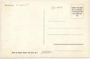 Kovászna, Covasna; faszállító iparvasút Kovászna és Komandó között a hídon, gőzmozdony, vasutasok / ...