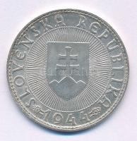 Szlovákia 1944. 10K Ag "Templom kereszttel - Pribina gróf" T:AU kis patina Slovakia 1944. 10 Korun Ag "Church with cross - Prince Pribina" C:AU small patina Krause KM#9.1