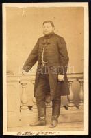 cca 1860 Botta Zsigmond portréja, keményhátú fotó Letzter kassai műterméből, 10,5×6,5 cm