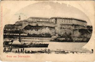 1919 Pétervárad, Peterwardein, Petrovaradin (Újvidék, Novi Sad); Pétervárad vára, "ACHILLES" gőzös. Kiadja Johann Kunst / fortress, steamship (b)