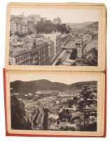 cca 1895 Karlsbad (Karlovy Vary), leporelló 20 db keményhátú fotóval, Verlag von Hermann Poy, Dresde...