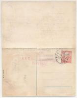 1917 Ada Kaleh, Török sziget Orsova alatt. M. G. kiadása, 2-részes kihajtható panorámalap / Turkish ...