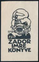 Zádor István (1882-1963): Zádor Imre könyve, 1912. Klisényomat, papír, jelzett a klisén, 8×4,5 cm