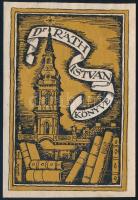 Zádor István (1882-1963): Dr Ráth István könyve, 1946. Fametszet, papír, jelzett a metszeten, 10×6,5 cm