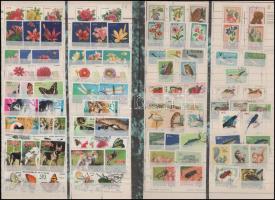 Észak-Korea 1960-1992 32 klf teljes kiadás, 155 klf flóra-fauna motívum bélyeg 3 berakólapon