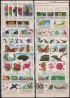 Észak-Korea 1960-1992 32 klf teljes kiadás, 155 klf flóra-fauna motívum bélyeg 3 berakólapon