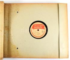 12 db vegyes magyar és külföldi bakelit lemez, "His Master's Voice" albumban, az albu...