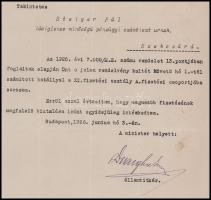 1926 Bp., Vargha Imre (1876-1945) pénzügyi államtitkár (1931. júliusától decemberig adminisztrációs ...