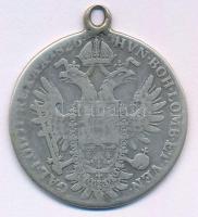 Ausztria 1826A 1/2 Tallér Ag "I. Ferenc" Bécs füllel, medállá alakítva (13,56) T:VF,F Austria 1826A 1/2 Thaler Ag "Franz I." Vienna with ear, converted into a medal (13,56) C:VF,F Krause KM#2154