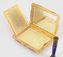 Antik zománcozott csikkelnyomó, pudrié, pipatisztító