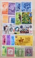 Brit gyarmatok (Leeward, Seychelles, Virgin-szigetek, Zanzibár) 147 klf bélyeg kis berakóban