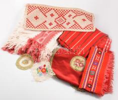 Doboznyi vegyes kézzel hímzett és géppel hímzett terítő tétel, klf méretben