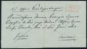 1837 Ex offo levél piros "GRAN / FRANCO" (Gudlin 250 p)