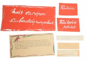 1848-hoz kapcsolódó idézetek, szövegrészletek, gépelt/kézzel rajzolt lapokon, 12x16 cm-ig