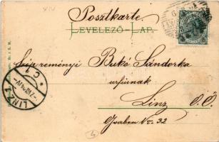 1904 Budapest VII. Lóverseny tér hatalmas tömeggel. Taussig Arthur kiadása / Rennplatz