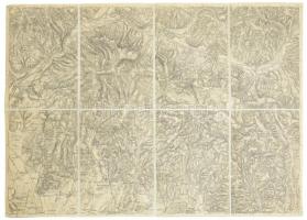 cca 1900-1910 Szerednye és környékének (Kárpátalja) térképe, 1 : 75.000, vászonra kasírozva, 39x51 cm