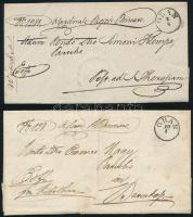 1856 Ex offo levél "GRAN" - "GRAN-NANA" - "KÖBÖLKÚT" + 1861 Ex offo levél "GRAN"