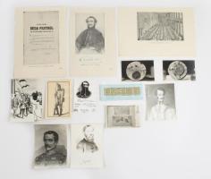 1848-hoz kapcsolódó (modern) fotók, nyomtatványok, összesen 13 db, vegyes méretben és állapotban