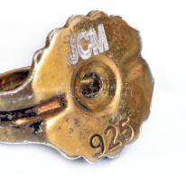 Aranyozott ezüst (Ag) kígyós fülbevaló pár, jelzett, 925 ezrelékes ezüst, 12,4g