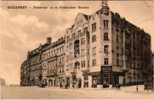 Budapest XI. Fehérvári út - Mészöly utca sarok, Valuta Bank rt., Weinberger Lipót, Józsa Dezső üzlet...