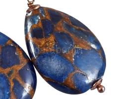 Aranyozott ezüst (Ag) fülbevaló pár, piterzit kővel, jelzett, bruttó 9,2g