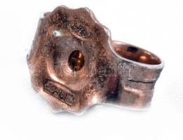 Aranyozott ezüst (Ag) fülbevaló pár, piterzit kővel, jelzett, bruttó 9,2g