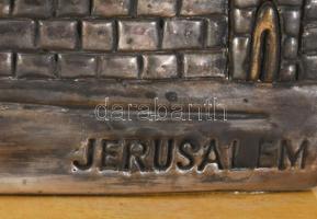 Jeruzsálemi emléktárgy 925-ös ezüst (Ag) borítással, talapzattal 18x8 cm