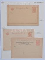 Bosznia-Hercegovina 1890-1906 14 db díjjegyes levelezőlap + 12 db levél leírással, KABE csavaros alb...