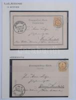 Bosznia-Hercegovina 1890-1906 14 db díjjegyes levelezőlap + 12 db levél leírással, KABE csavaros alb...