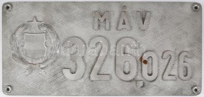 cca 1960/80 MÁV alumínium mozdonytábla, 26x53 cm