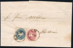 1865 Levél 5kr + 10kr bérmentesítéssel "GRAN" - "STOKERAU"