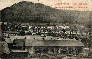1911 Anina, Stájerlakanina, Stájerlak, Staier, Steierdorf; vasgyár az I., II. és III. teleppel. Hollschütz kiadása / Eisenwerk / ironworks, iron factory (fl)