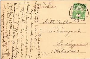 1911 Budapest XI. Gellérthegy, Duna részlet a Gellérthegy és Ferenc József híddal. Gellért tér. Fell...