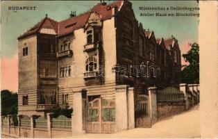 1911 Budapest XI. Műteremház a Gellérthegyen a Mányoki út és Kelenhegyi út sarkán. Fellner Mór kiadá...