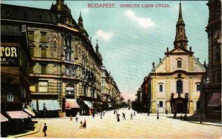 Budapest V. Kossuth Lajos utca, Nemzeti Szalon, bútorraktár, a sarkon még egy többszintes épület van