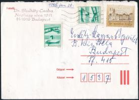 1955 Skultéty Csaba (1920-2015) újságíró, író saját kézzel aláírt levele + boríték