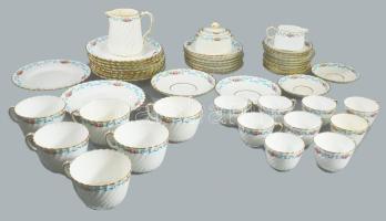 1873-1912 Minton's 49 részes szervírozó összeállítás, jelzett, kopással, 1-1 repedéssel.