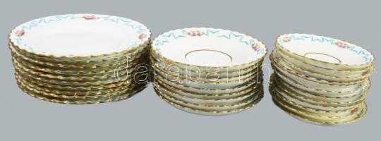 1873-1912 Minton's 49 részes szervírozó összeállítás, jelzett, kopással, 1-1 repedéssel