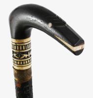 Antik tőrös bot, faragott markolattal, h: 92 cm