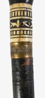 Antik tőrös bot, faragott markolattal, h: 92 cm