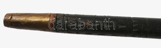 Antik tőrös bot, faragott markolattal, h: 92 cm