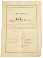 1917 Szatmárnémeti (Satu Mare), elemi népiskolai tanítónői oklevél, rajta Szentgyörgyi Jordán Károly...