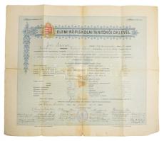 1917 Szatmárnémeti (Satu Mare), elemi népiskolai tanítónői oklevél, rajta Szentgyörgyi Jordán Károly...