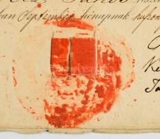 1838 Pest, I. Ferdinánd nevében ügyvéd számára kiállított oklevél, hiányzó viaszpecsét, szakadásokka...