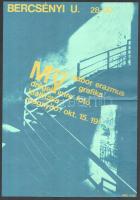 cca 1985-1989 Molnár Gábor erazmus grafika, Drégely Imre fotó kiállítása, Bercsényi u. 28-30, plakát, papír, BME KISZ, hajtva 32x22 cm.