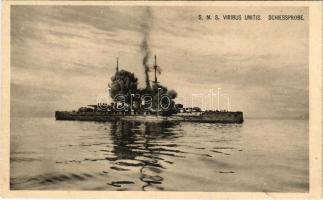 SMS Viribus Unitis az Osztrák-Magyar Haditengerészet Tegetthoff-osztályú csatahajója lőpróbán / SMS ...